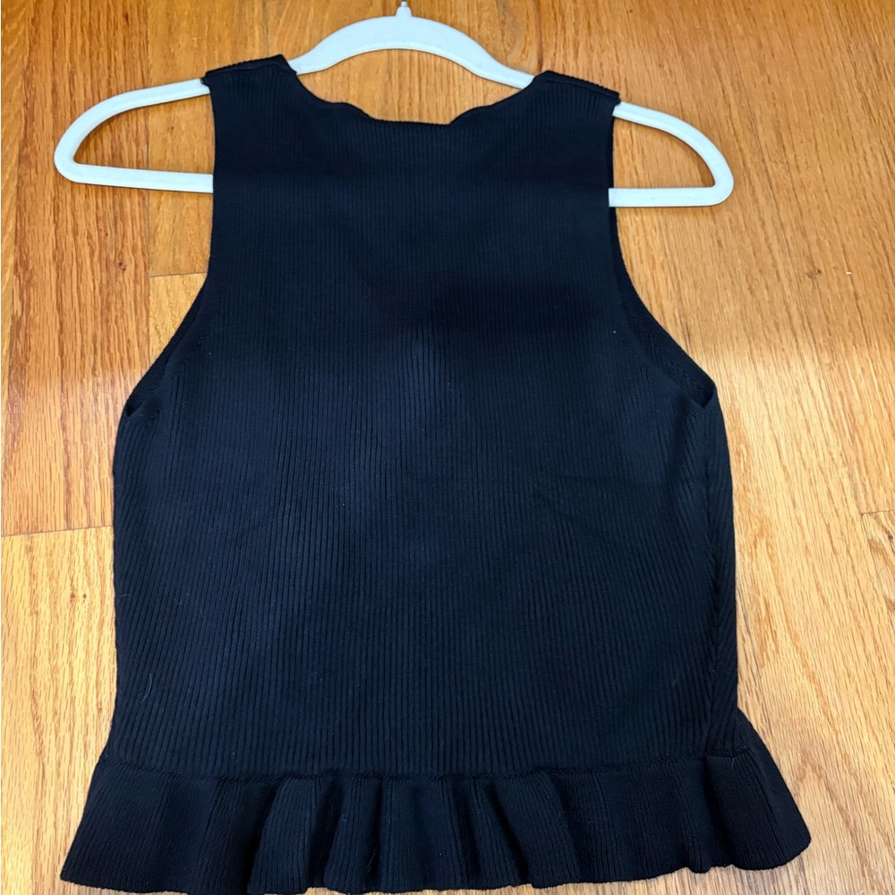 Mango Black Ruffle Tank Top - Picture 4 of 4